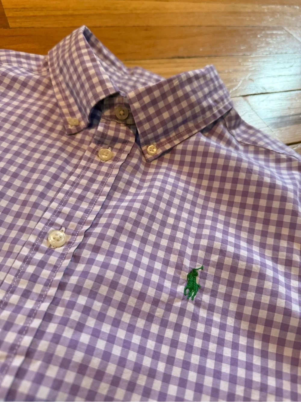 Ralph Lauren Polo Purple/Orange Button Down Shirt Boys Size L 14-16 Lot Of 2